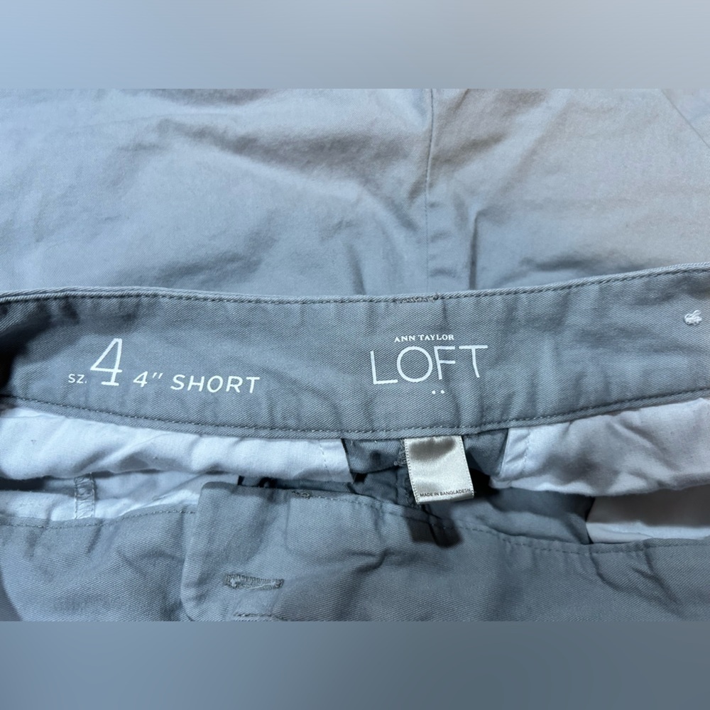Loft Gray Chino 4” Shorts Sz 4 - Picture 7 of 7